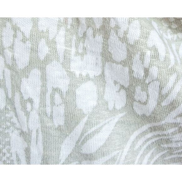 Christian Siriano L Linen Short Sleeve Relaxed‎ Fit Top Womens Tan Olive Flora - Picture 6 of 7